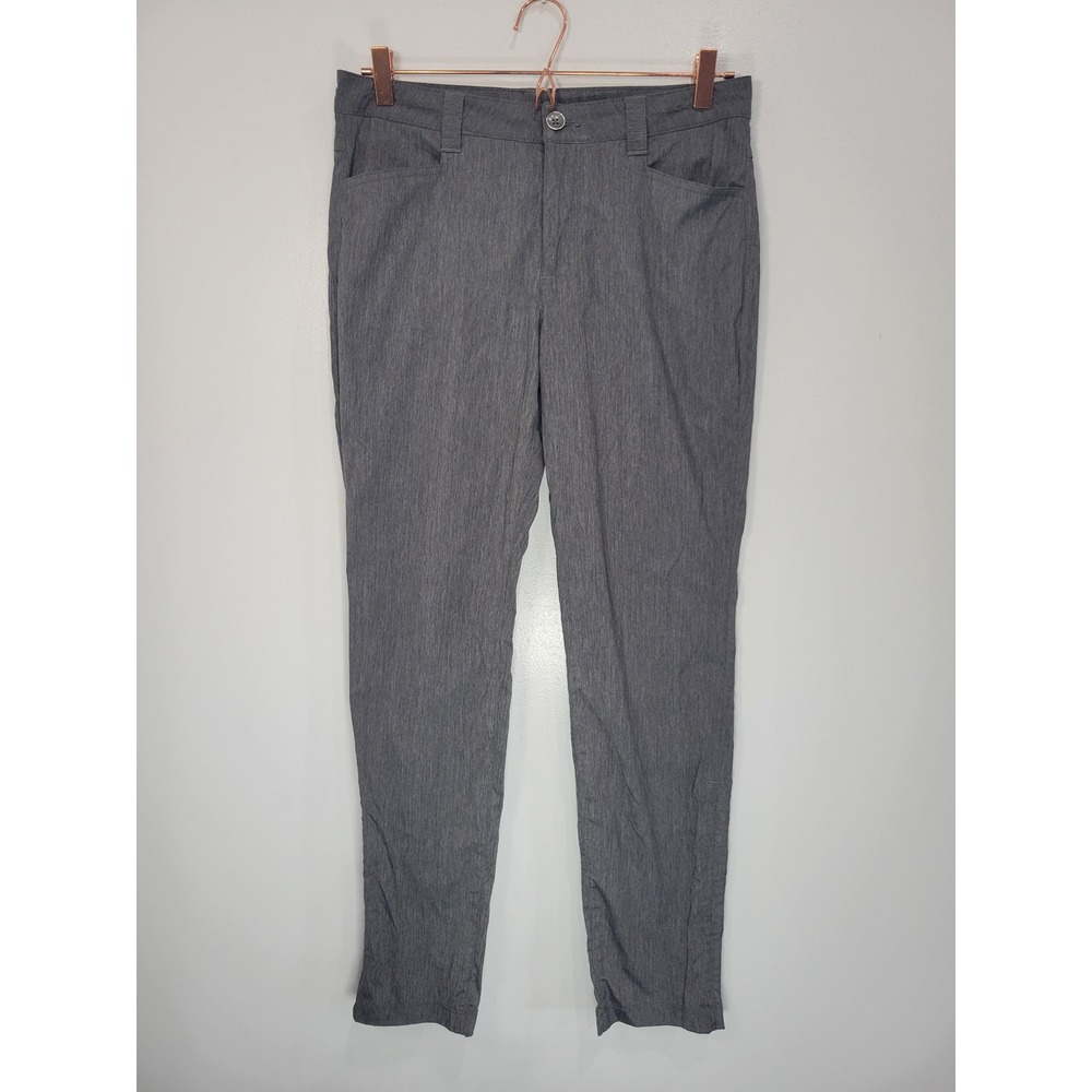 Eddie Bauer Gray Heathered Ruched Ankle Hiking Travel Pants Womens Sz 8 31 - Picture 1 of 7